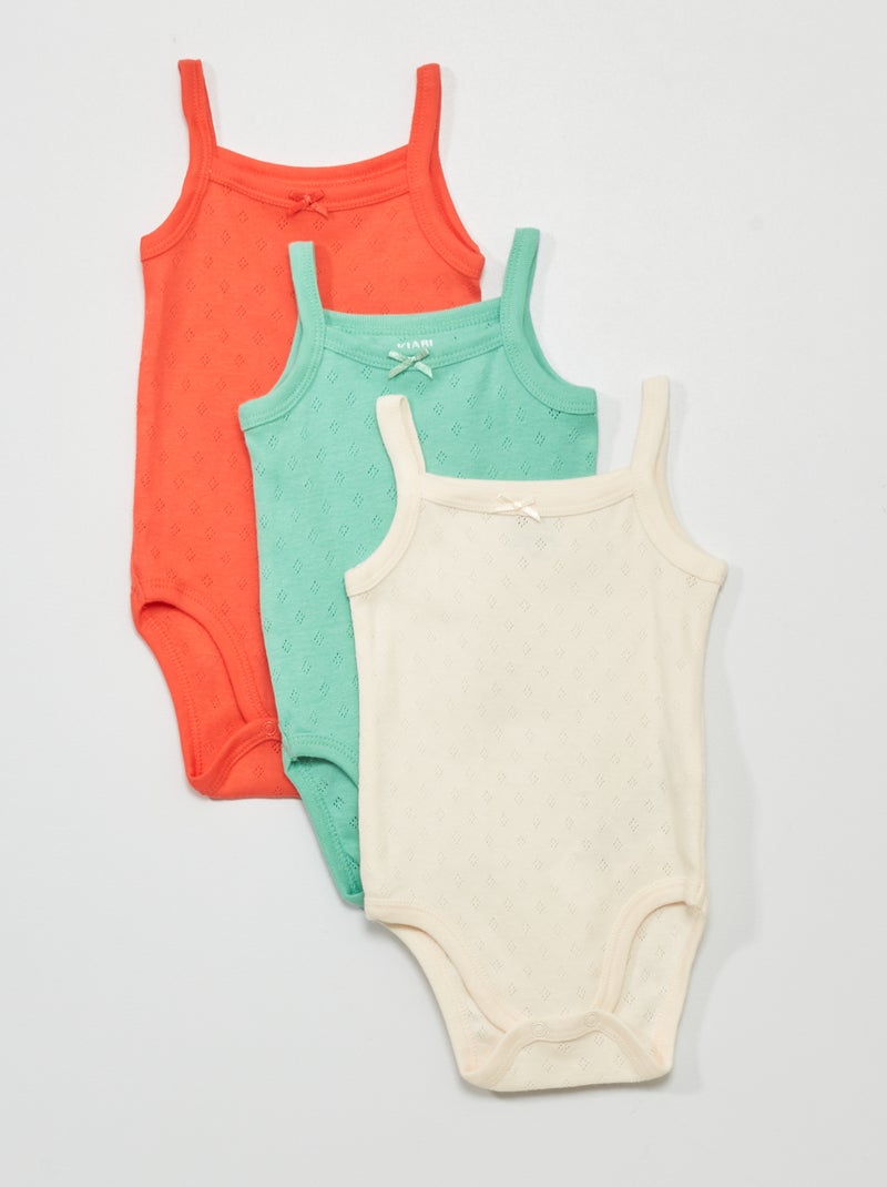 Pack de 3 bodies de tirantes finos ROJO - Kiabi