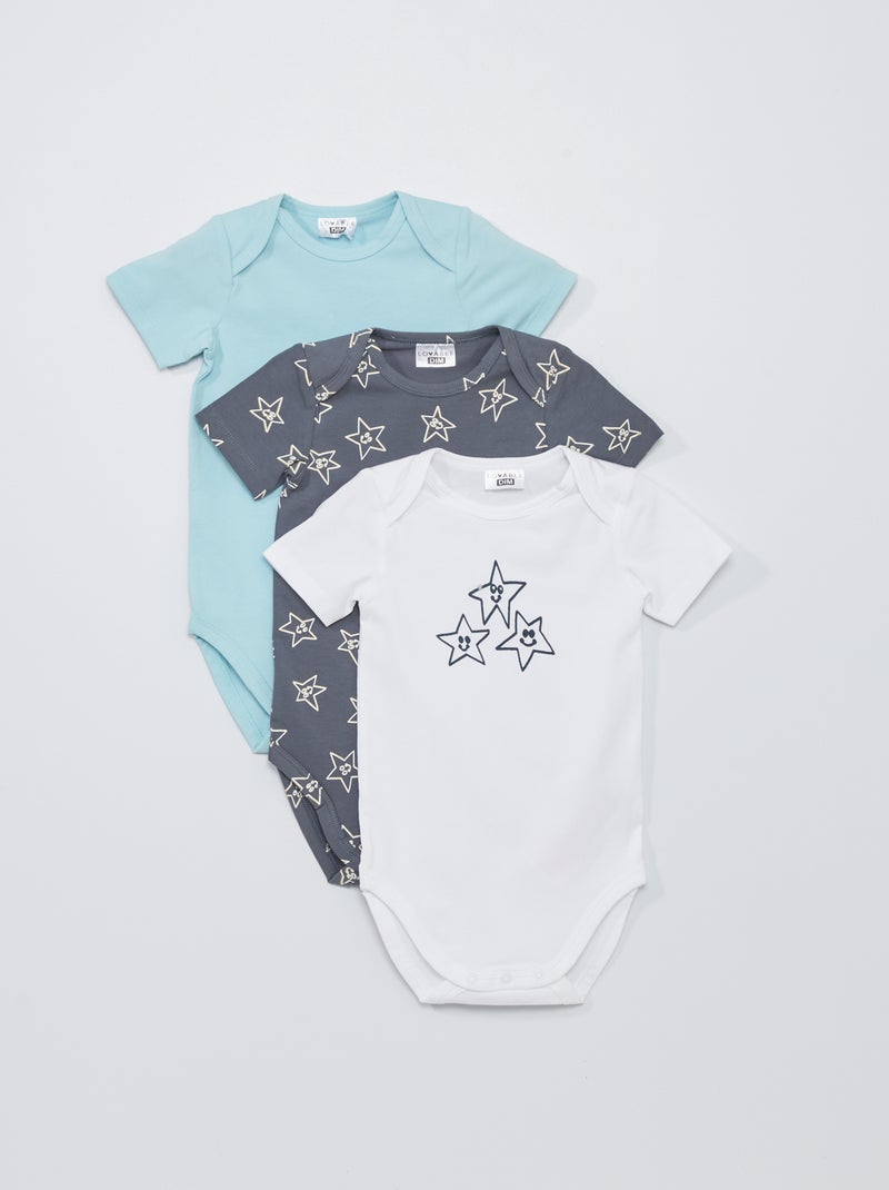 Pack de 3 bodies 'DIM' BEIGE - Kiabi