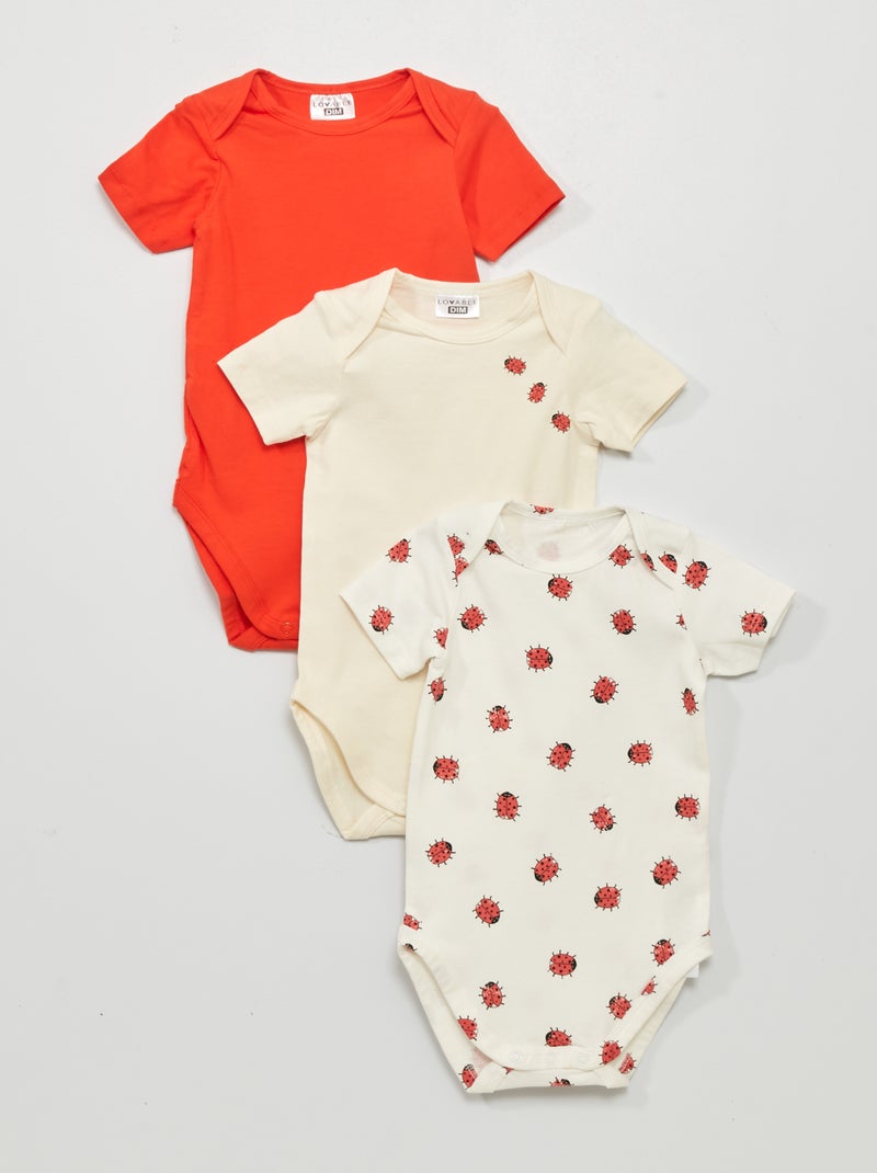 Pack de 3 bodies 'DIM' BEIGE - Kiabi