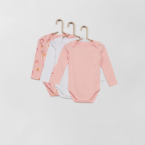 Pack de 3 bodies 'DIM' bebé niña - ROSA - Kiabi - 18,00€