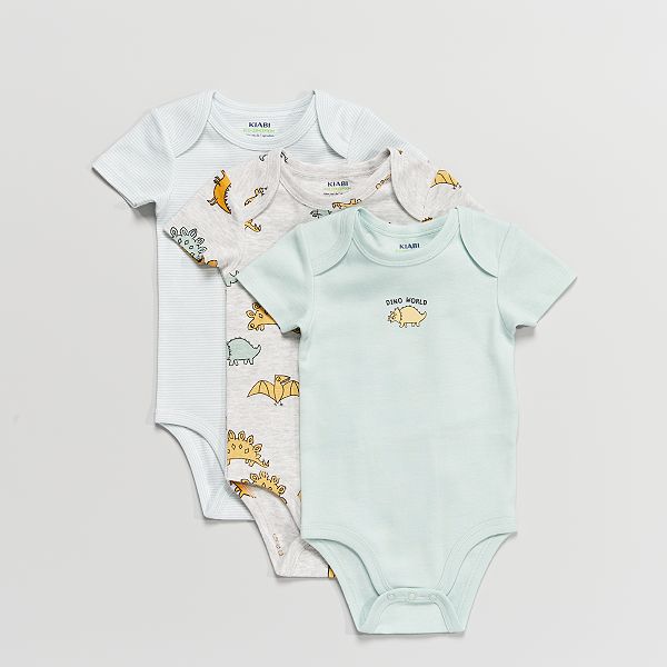 Pack de 3 bodies eco-concepción bebé niña - GRIS - Kiabi - 8,00€