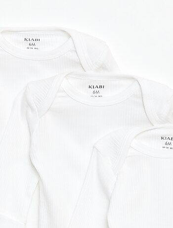 Pack de 3 bodies evolutivos cuello americano y manga larga