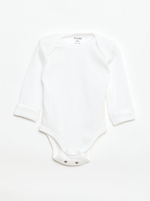 Pack de 3 bodies evolutivos cuello americano y manga larga - Kiabi