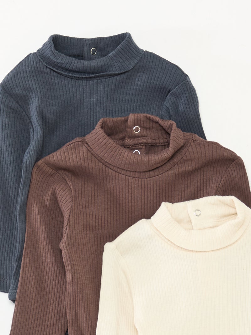 Pack de 3 bodies evolutivos de punto pointelle Beige - Kiabi