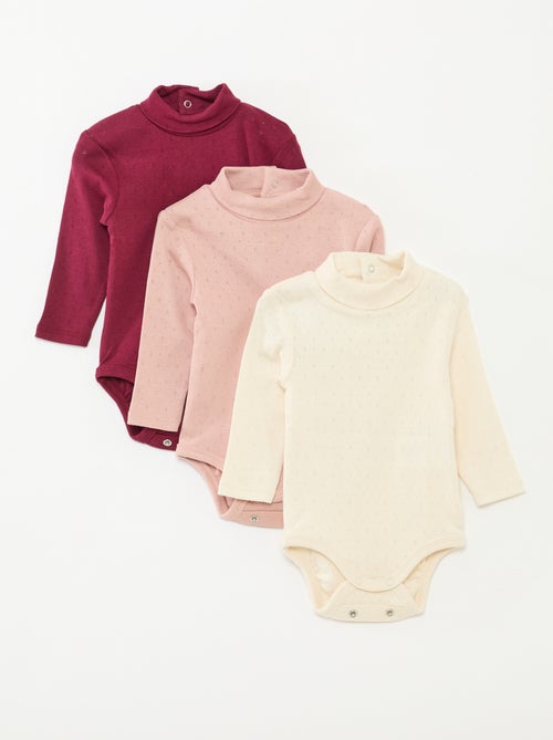 Pack de 3 bodies evolutivos de punto pointelle - Kiabi