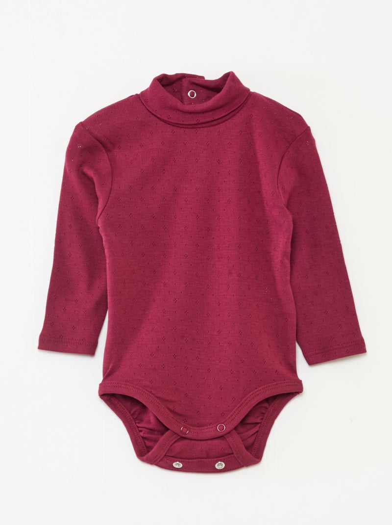 Pack de 3 bodies evolutivos de punto pointelle Purpura - Kiabi