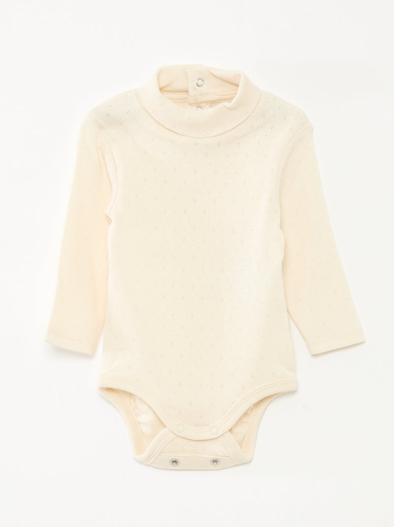 Pack de 3 bodies evolutivos de punto pointelle Purpura - Kiabi