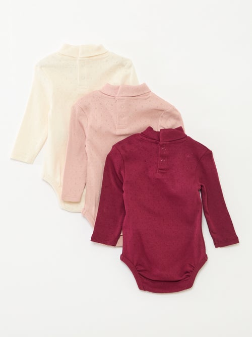 Pack de 3 bodies evolutivos de punto pointelle - Kiabi