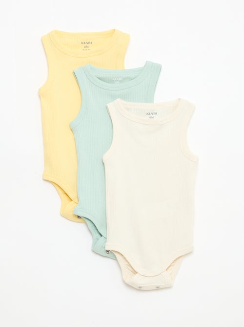 Pack de 3 bodies evolutivos de tirantes lisos - Kiabi