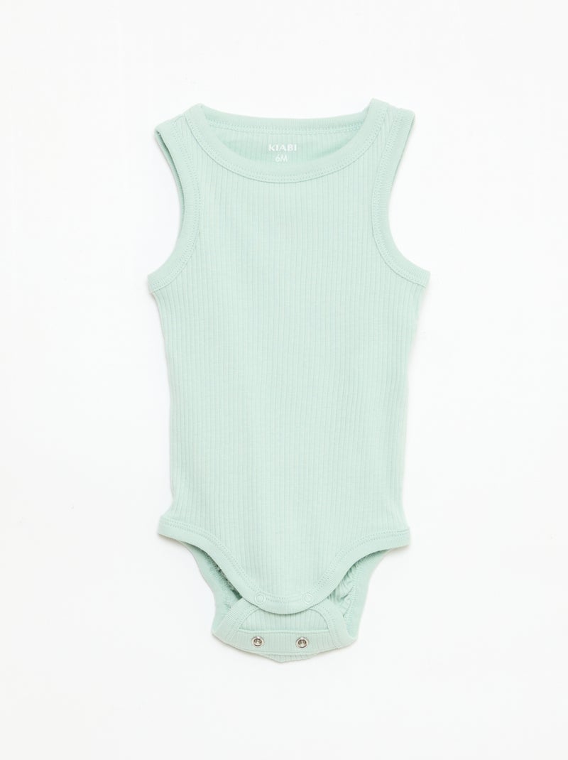 Pack de 3 bodies evolutivos de tirantes lisos Amarillo - Kiabi