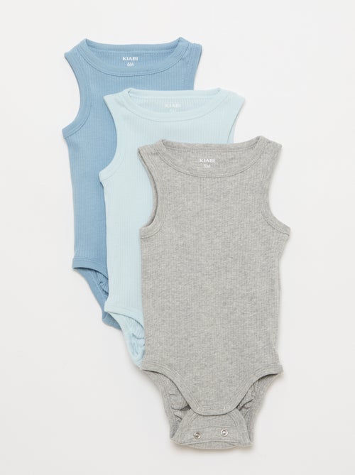 Pack de 3 bodies evolutivos de tirantes lisos - Kiabi