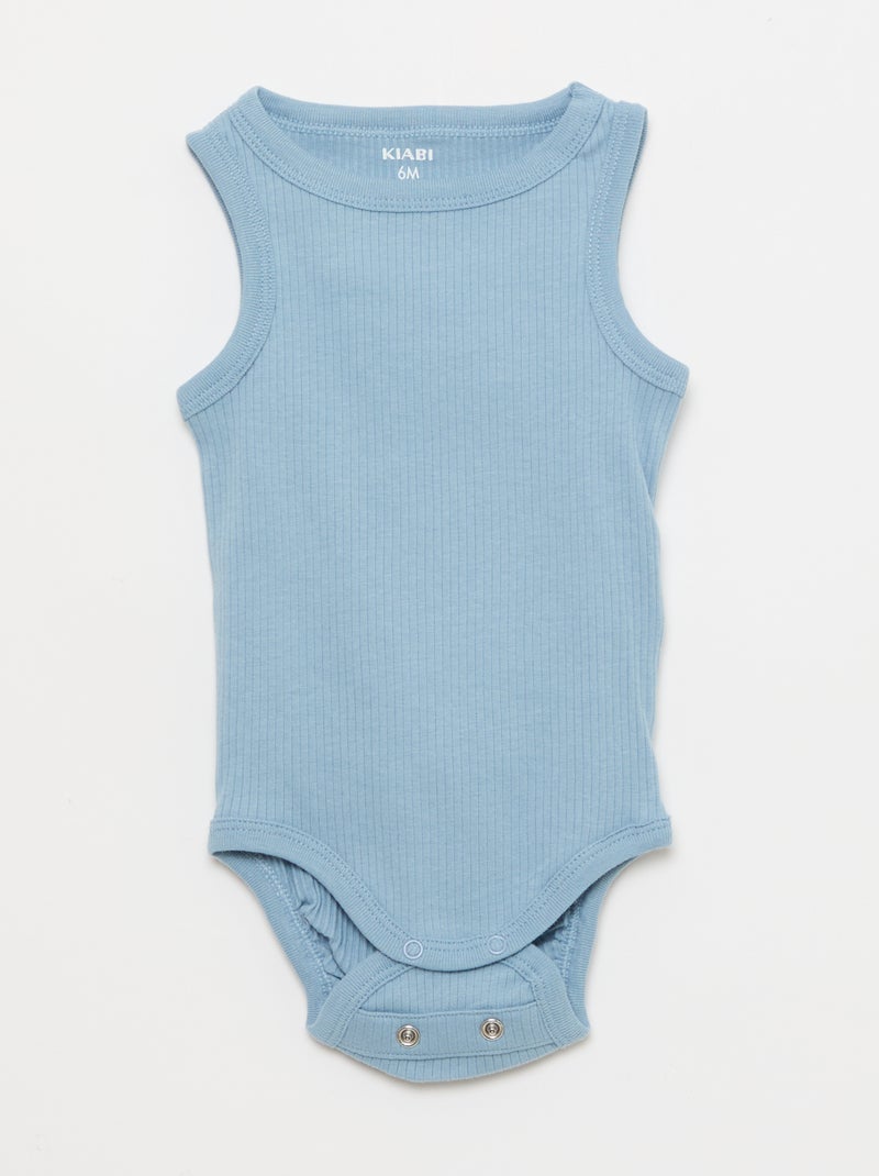 Pack de 3 bodies evolutivos de tirantes lisos Azul - Kiabi
