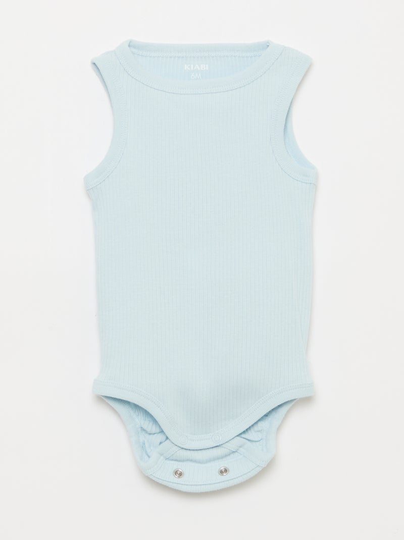 Pack de 3 bodies evolutivos de tirantes lisos Azul - Kiabi