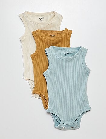Pack de 3 bodies evolutivos de tirantes lisos