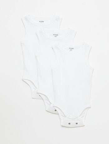 Pack de 3 bodies evolutivos de tirantes lisos