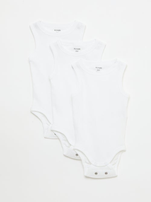 Pack de 3 bodies evolutivos de tirantes lisos - Kiabi