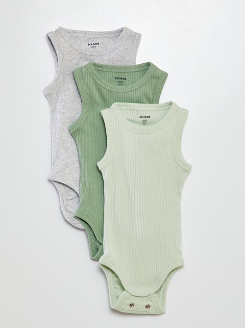 Pack de 3 bodies evolutivos de tirantes lisos - Kiabi