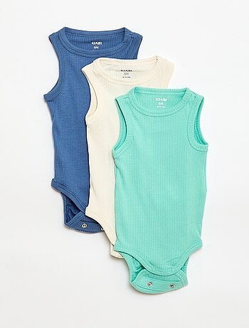 Pack de 3 bodies evolutivos de tirantes lisos