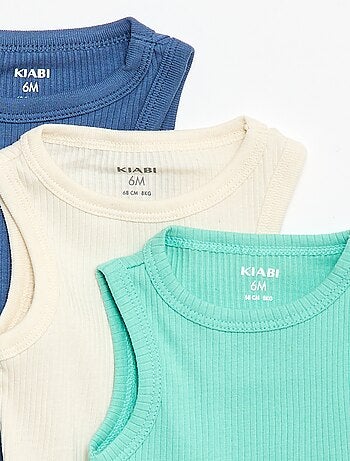 Pack de 3 bodies evolutivos de tirantes lisos