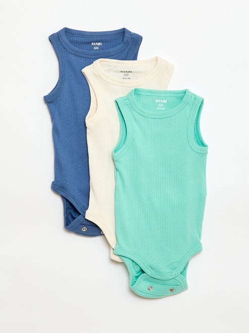 Pack de 3 bodies evolutivos de tirantes lisos - Kiabi