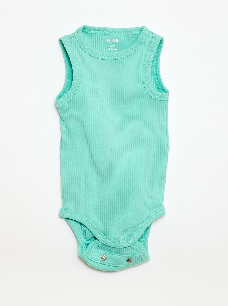 Pack de 3 bodies evolutivos de tirantes lisos Verde - Kiabi