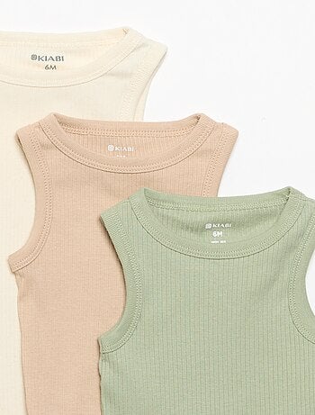 Pack de 3 bodies evolutivos de tirantes lisos