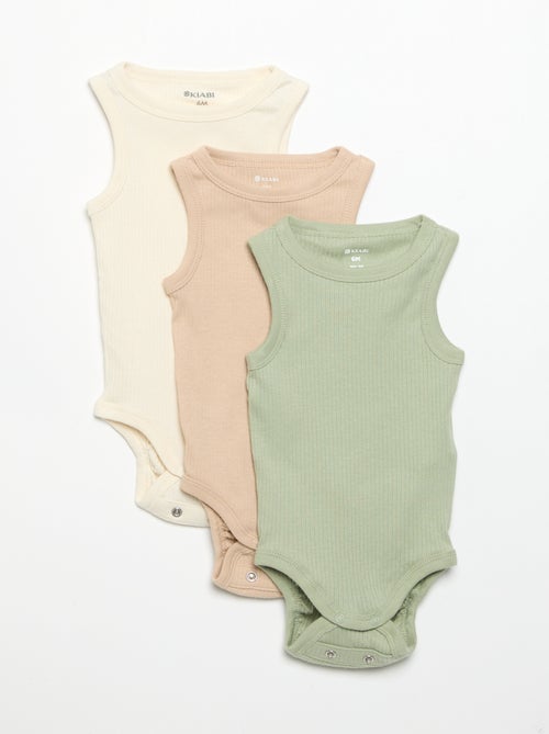 Pack de 3 bodies evolutivos de tirantes lisos - Kiabi