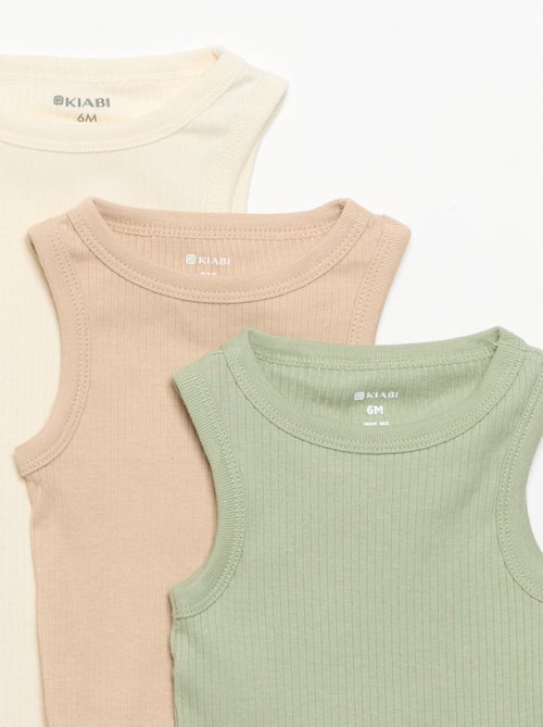 Pack de 3 bodies evolutivos de tirantes lisos - Kiabi
