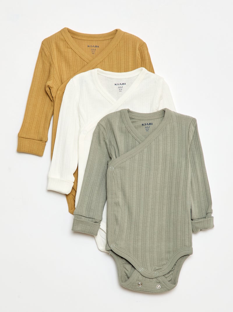 Pack de 3 bodies evolutivos Verde - Kiabi