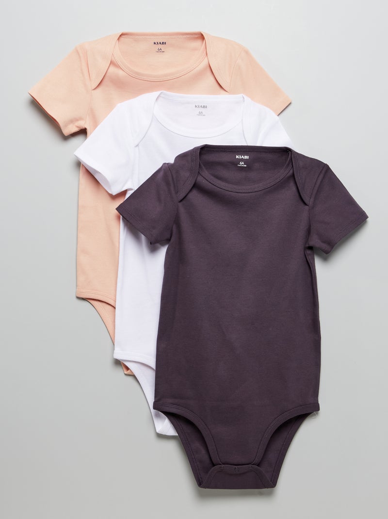 Pack de 3 bodies para niños con movilidad reducida ROSA - Kiabi