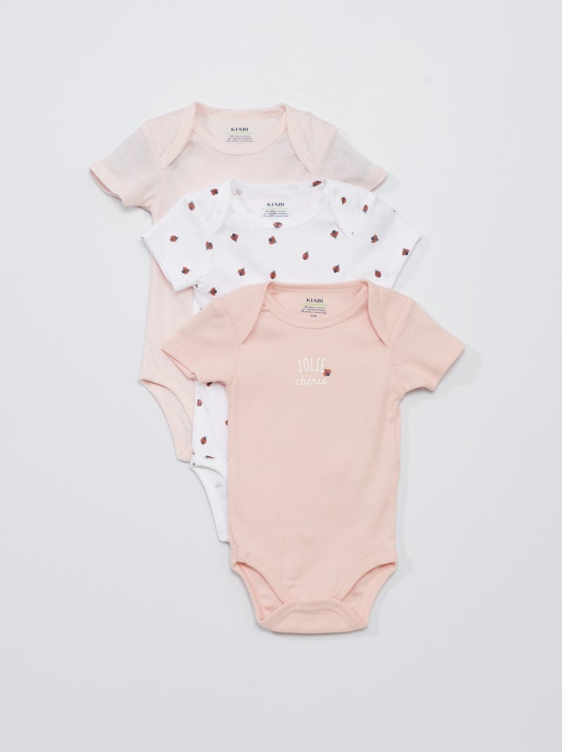 Pack de 3 bodies ROSA - Kiabi