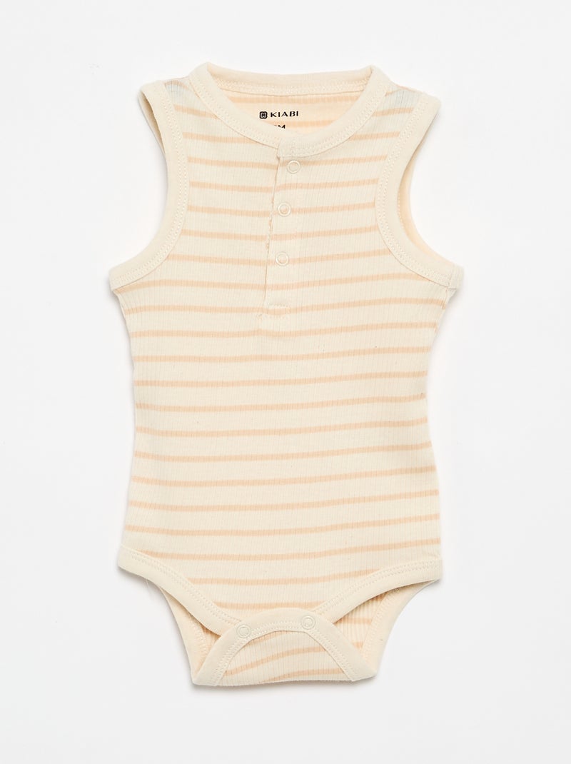 Pack de 3 bodies sin mangas Beige - Kiabi