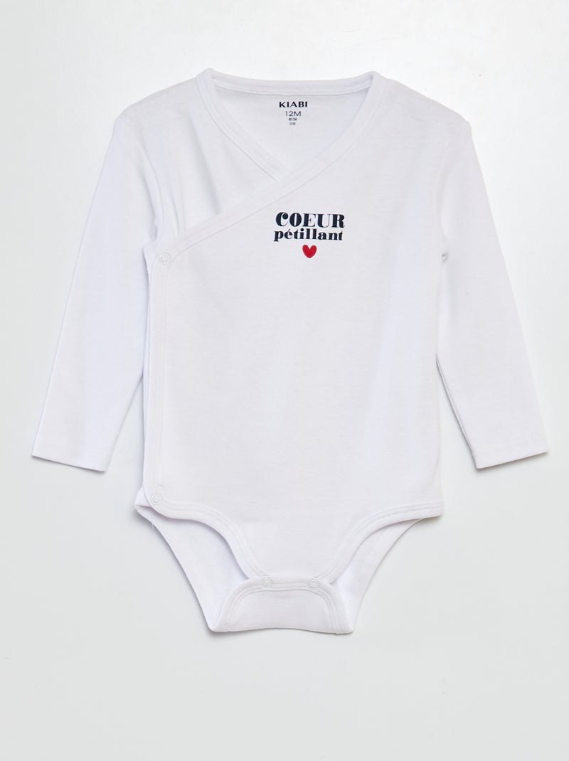 Pack de 3 bodis - San Valentín BLANCO - Kiabi