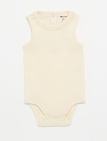 Pack de 3 bodis con cuello redondo y bordados