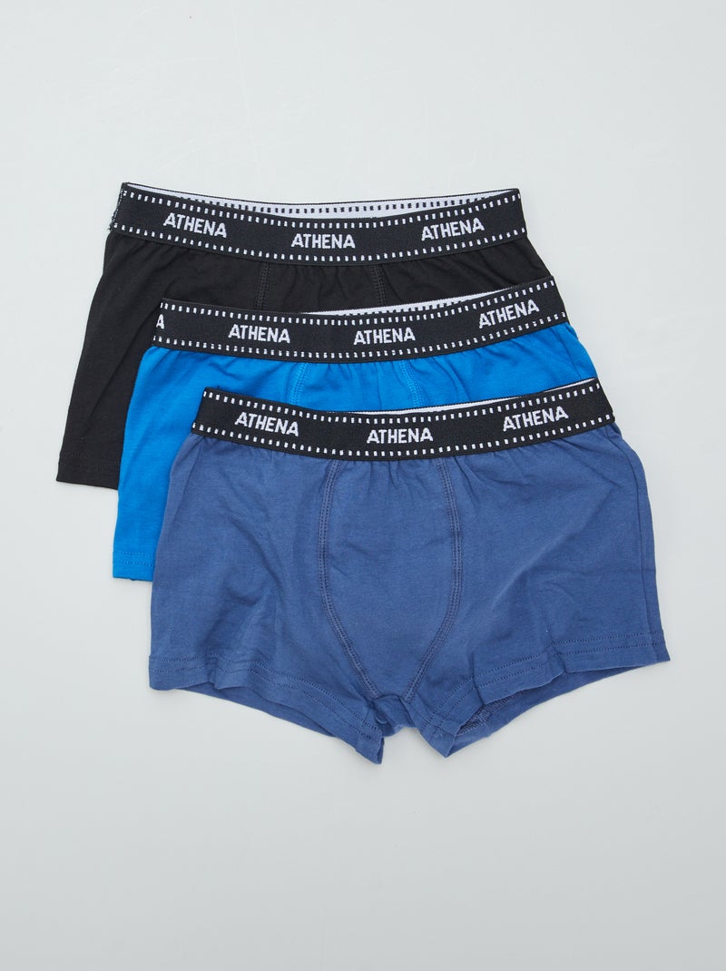 Pack de 3 boxers 'Athena' AZUL - Kiabi