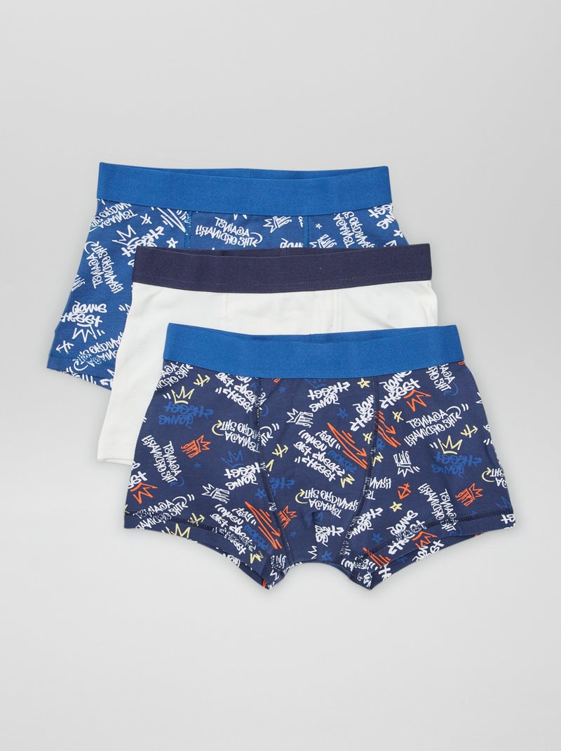 Pack de 3 boxers AZUL - Kiabi