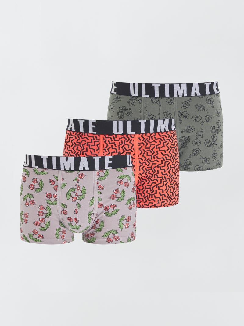 Pack de 3 boxers de fantasía GRIS - Kiabi