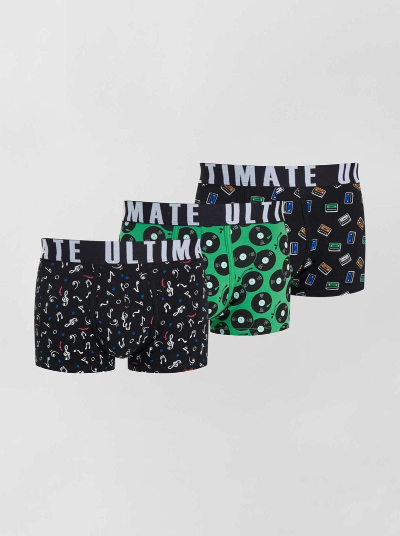 Pack de 3 boxers de fantasía NEGRO - Kiabi