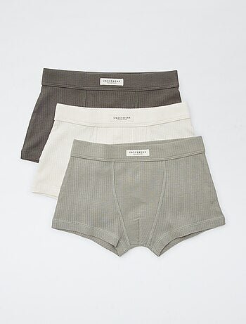 Pack de 3 boxers de punto de canalé