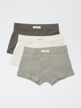 Pack de 3 boxers de punto de canalé