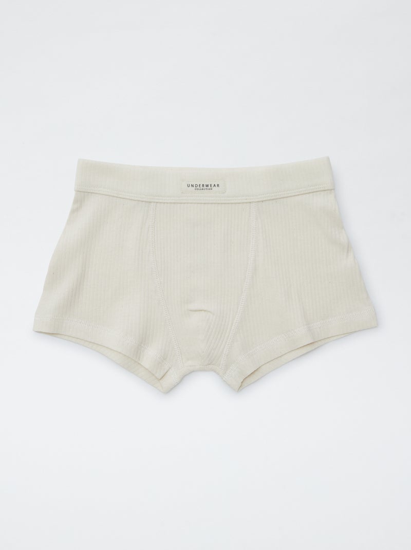 Pack de 3 boxers de punto de canalé VERDE - Kiabi