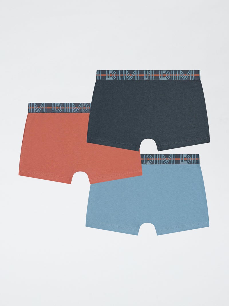Pack de 3 bóxers 'Dim' lisos Azul - Kiabi