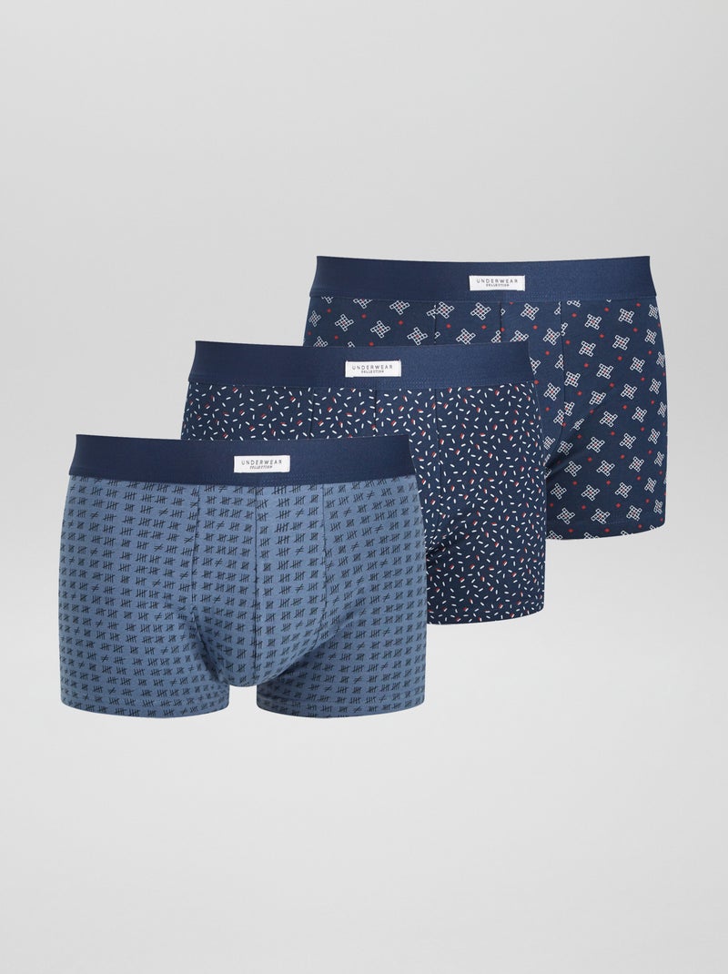 Pack de 3 boxers elásticos AZUL - Kiabi