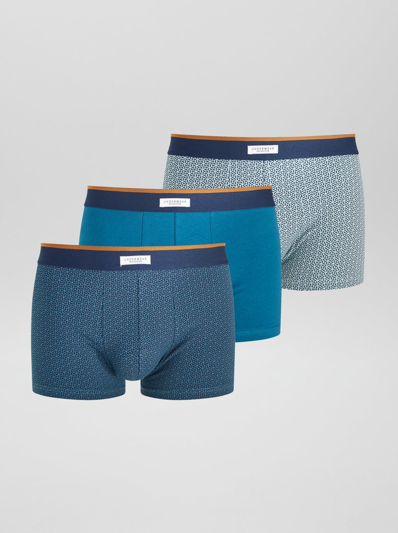 Pack de 3 boxers elásticos AZUL - Kiabi
