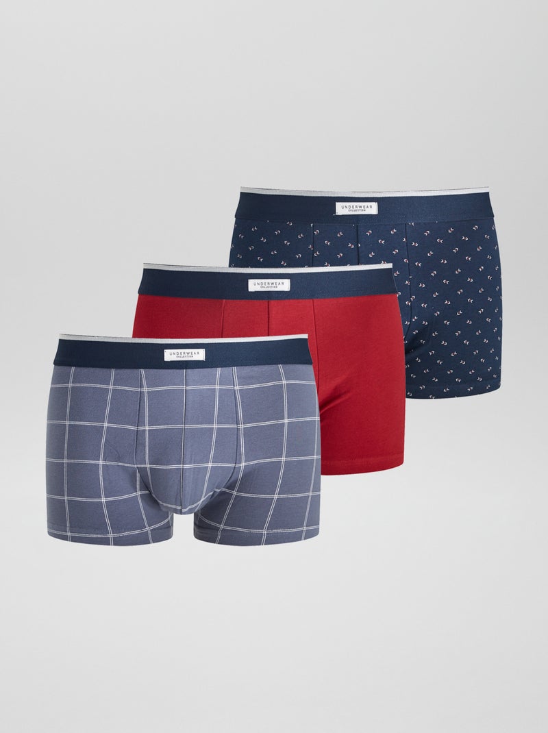 Pack de 3 boxers elásticos AZUL - Kiabi