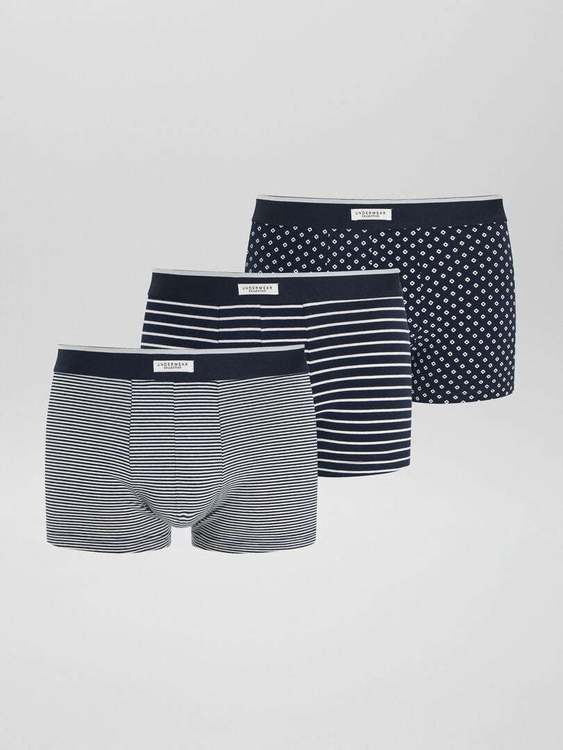 Pack de 3 boxers elásticos AZUL - Kiabi