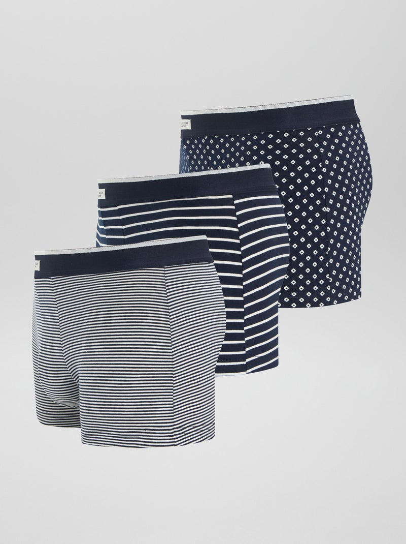 Pack de 3 bóxers elásticos AZUL - Kiabi