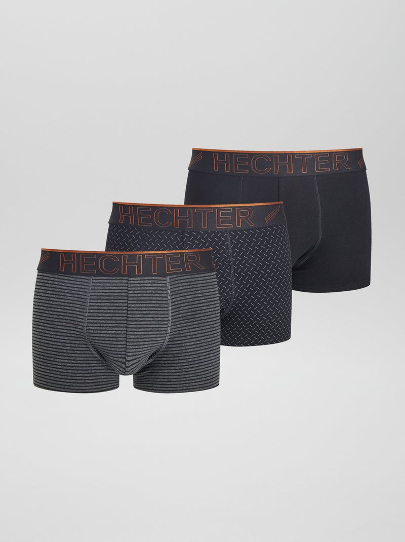 Pack de 3 boxers elásticos negro - Kiabi