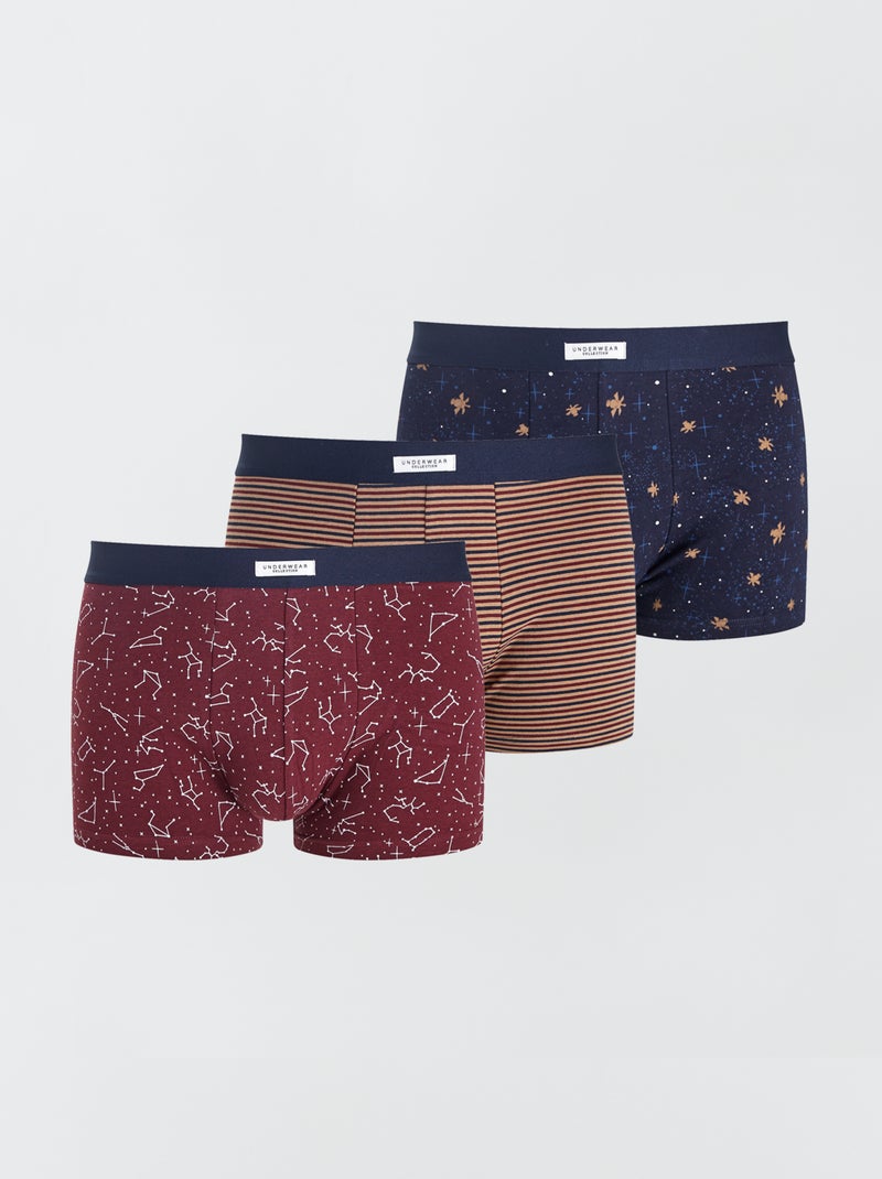Pack de 3 boxers elásticos ROJO - Kiabi