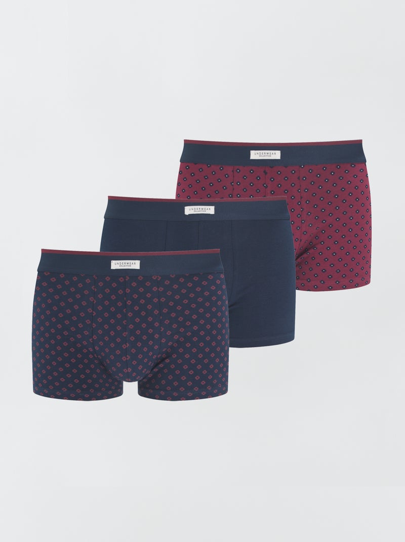 Pack de 3 boxers elásticos ROJO - Kiabi
